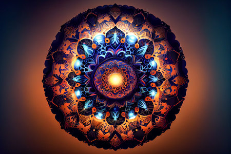 Mandala circular pattern, ai illustration in 3D styleの写真素材