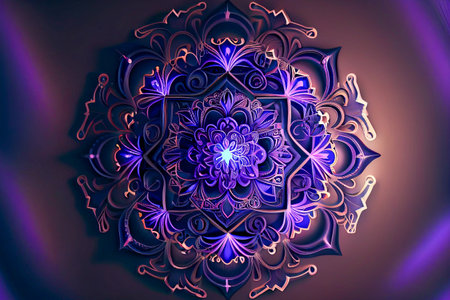 Mandala circular pattern, ai illustration in 3D style