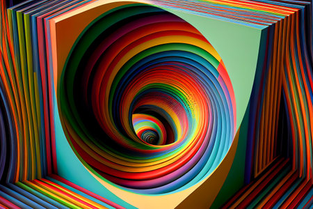 Geometric optical illusion, ai illustration in 3D style