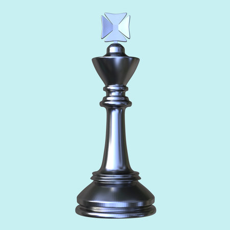 Chess king figure isolated on plain background, 3D illustrationの写真素材