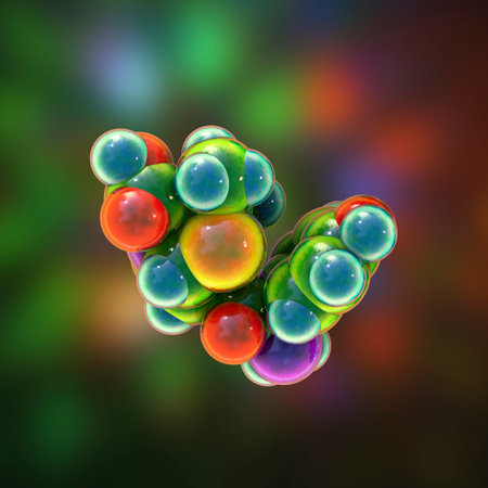 Molecular model of amoxicillin, an antibiotic used to treat a number of bacterial infections,...