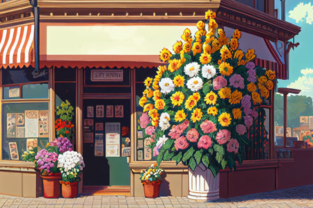 A beautiful bouquet of flowers, with a variety of colors, shapes, and textures, generative ai illustrationの素材