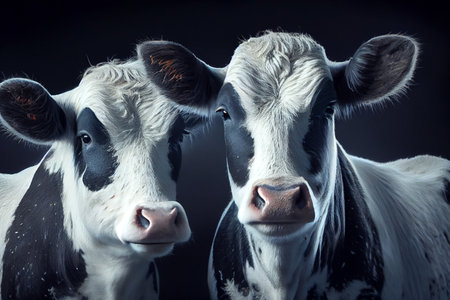 A charming and rustic illustration of a cow, depicting its distinctive features and endearing personality, generative ai illustrationの素材