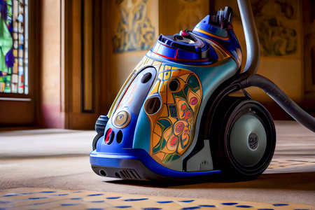 Vacuum cleaner of unique exclusive design, generative ai illustration in 3D styleの素材