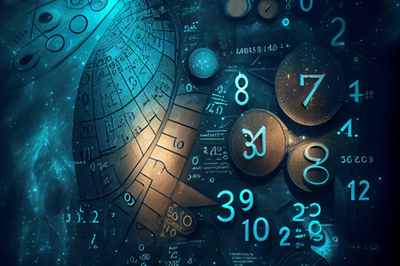 A fantasy math background featuring imaginary mathematical equations, formulas, symbols and charts, ai generated illustration.の素材