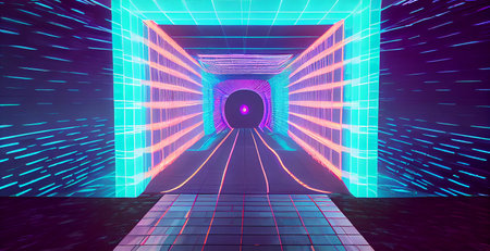 Time portal, travel through time, conceptual sci-fi ai generated illustrationの素材
