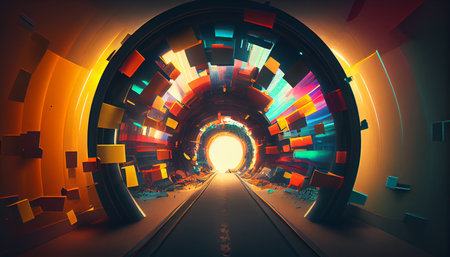 Time portal, travel through time, conceptual sci-fi ai generated illustrationの素材