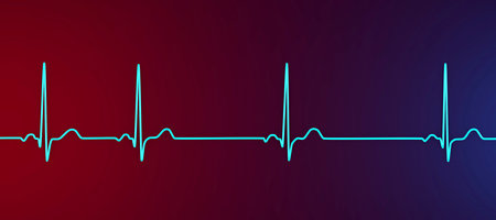 A detailed 3D illustration of an Electrocardiogram ECG displaying sinus arrhythmia, a condition characterized by irregular heart rhythms originating from the sinus node.の写真素材