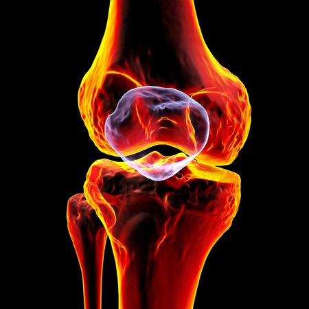 Human patella anatomy (kneecap), 3D illustration.の写真素材