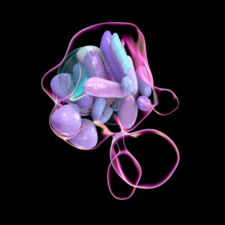 Detailed 3D illustration of hypothalamic nuclei, showcasing the brain's vital control center for various physiological functions.の写真素材