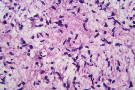Photomicrograph of a neurofibroma tissue sample in neurofibromatosis genetic disease under a...
