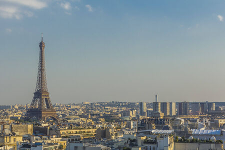Eiffel Tower and Paris skyline at Franceのeditorial素材