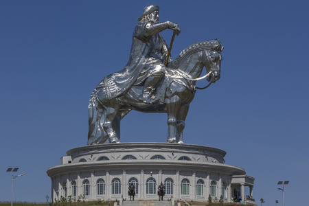Gengis Khan riding horse monument Mongoliaのeditorial素材