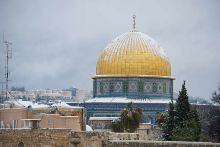 Jerusalem under the snowの写真素材