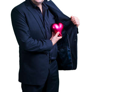 a young businessman with a romantic heartの写真素材