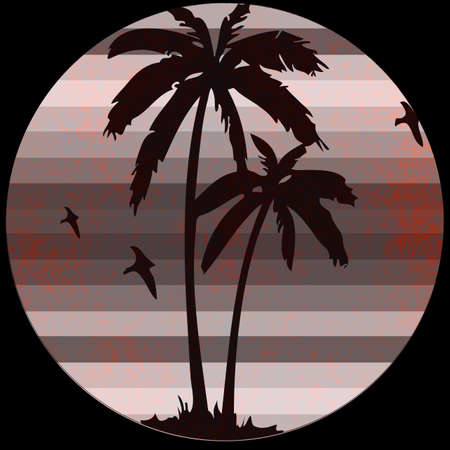 a great palm and beach retro vintage の写真素材