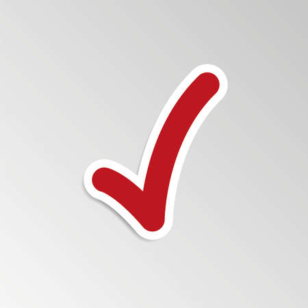 a modern colored check mark design on white backgroundの写真素材