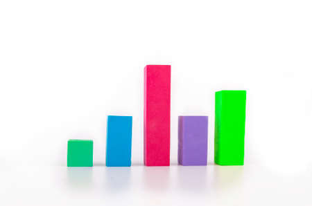 3d bar graph against white background