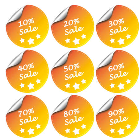 Sale sticker 10 to 90 percentsのイラスト素材