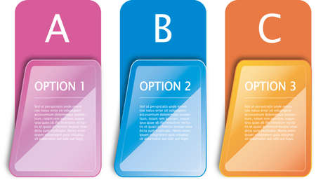 option 1 to 3 glas Bannerのイラスト素材