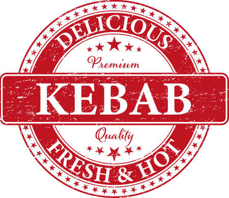 Retro old Kebab food stampのイラスト素材