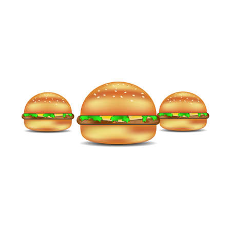 Burger hand drawn vector illustration isolated on background.のイラスト素材