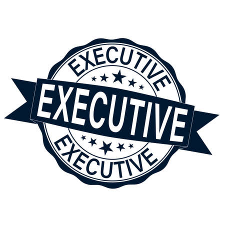 executive round rubber stamp web banner icon on white backgroundのイラスト素材