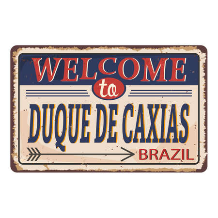 Welcome to Salvador Vintage blank rusted metal sign Vector Illustration on white backgroundのイラスト素材