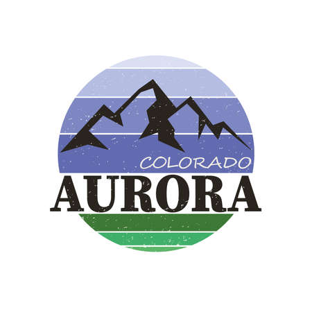 Aurora city travel destination in USA.のイラスト素材