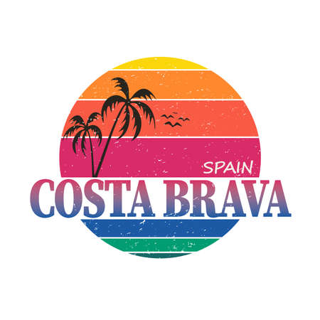 costa brava spain travel destination. vector shirt logoのイラスト素材