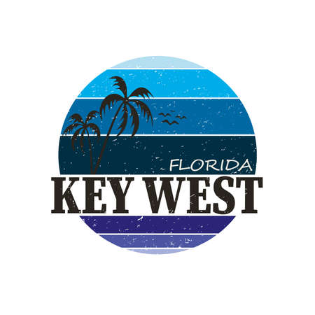 Key West travel destination. vector shirt logoのイラスト素材