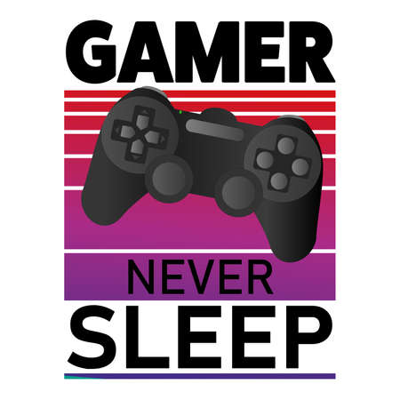 Game Slogan good for tee print. Gamer never sleep. Typography, Vector Illustrationのイラスト素材