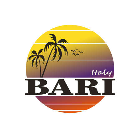 Bari beautiful city in europe. vector cartoon illustrationのイラスト素材