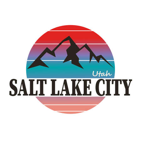 SALT LAKE CITY mountain logo vector , Mountain City Logo, Design Vector Logoのイラスト素材