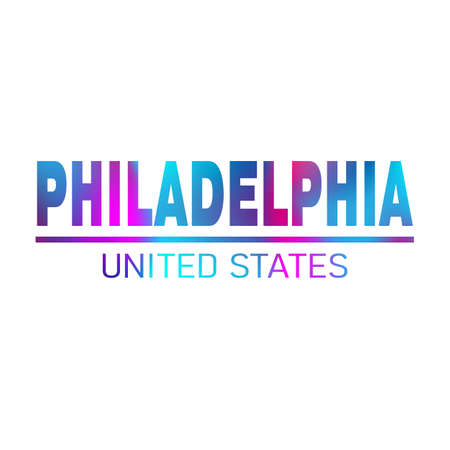 Philadelphia. Colorful typography text banner. Vector the word philadelphia design. Can be used to logo, card, poster, heading and beautiful titleのイラスト素材