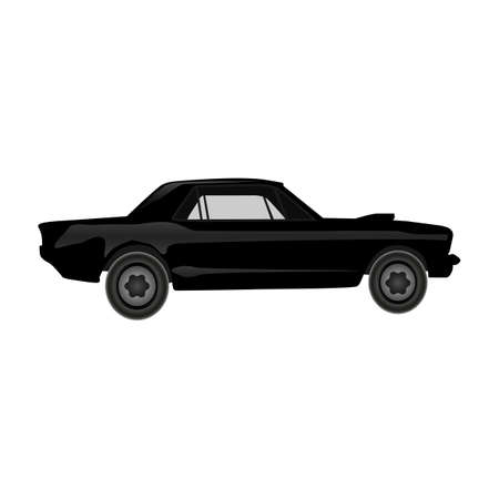 Oldtimer - ford mustang 1965 - illustration vector car desinのイラスト素材
