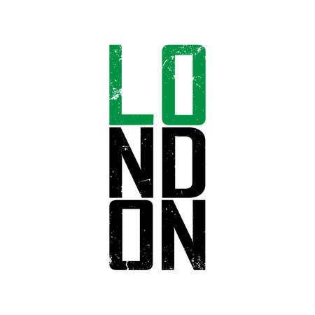 Illustrated London poster with typography. Vector illustration.のイラスト素材