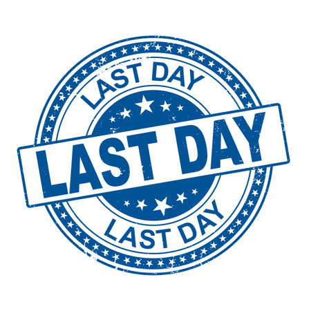 Stamp with text last day inside, vector illustrationのイラスト素材