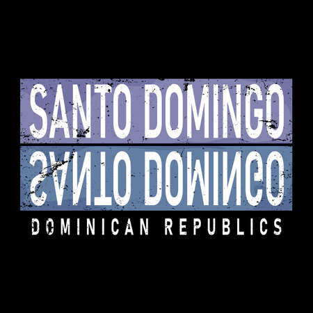 Santo Domingo Colored Modern t-shirt logo Vector Illustration.のイラスト素材