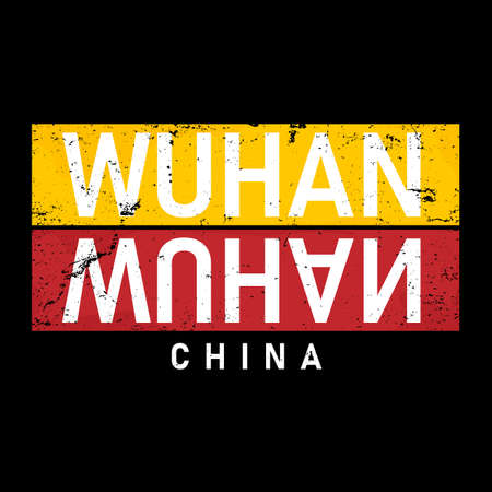 Wuhan stylish typography for t-shirt. poster t-shirtのイラスト素材