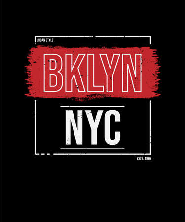 DESIGN TYPOGRAPHY BKLYN NEW YORK CITY FOR PRINT T SHIRTのイラスト素材