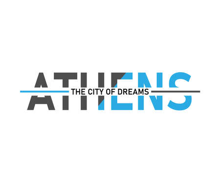 Athens typography design vector, for t-shirt, poster and other usesのイラスト素材