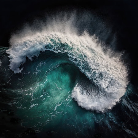 A Perfect big breaking Ocean barrel wave on the north shore of Oahu Hawaiiの写真素材