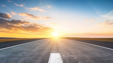 The road and beautiful sky background sunset. Travel and Transportation concept.の写真素材