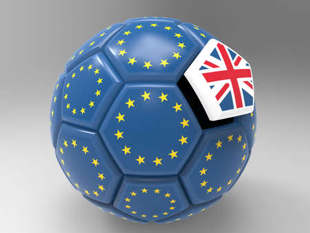 Realistic soccer ball or football ball closeup image. 3D illustration. 3D CG. High resolution.の写真素材