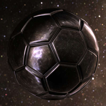 Realistic soccer ball or football ball closeup image. 3D illustration. 3D CG. High resolution.の写真素材