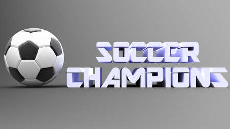Realistic soccer ball or football ball closeup image. 3D illustration. 3D CG. High resolution.の写真素材