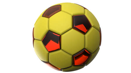 Realistic soccer ball or football ball closeup image. 3D illustration. 3D CG. High resolution.の写真素材