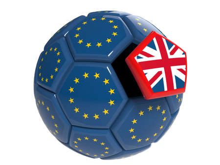Realistic soccer ball or football ball closeup image. 3D illustration. 3D CG. High resolution.の写真素材