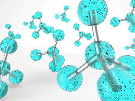 Molecular structure. Atom. 3D illustration. 3D CG.
